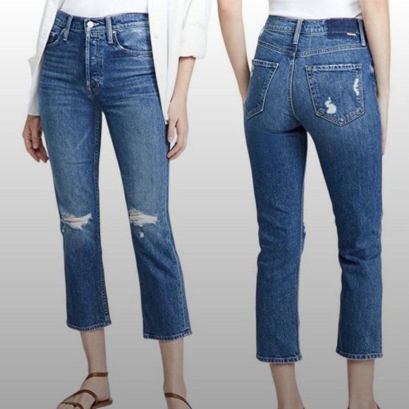 MOTHER Denim - Mother Superior Denim Womens The Tomcat Distressed Jean Size 27 Playing Scissors